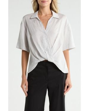 Theory Twist High-Low Top - White