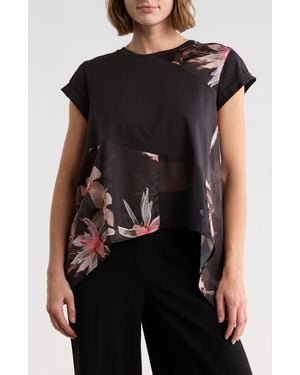 AllSaints Zala Colorblock Cap Sleeve Top - Black