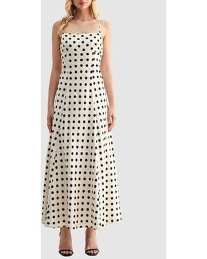 Lush Polka Dot Maxi Dress - White