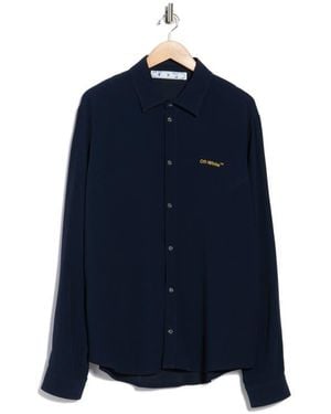 Off-White c/o Virgil Abloh Holiday Logo Overshirt - Blue