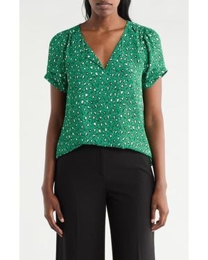 DR2 by Daniel Rainn Daniel Rainn Pinch Sleeve Blouse - Green