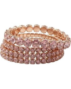 MacRae & Co Maxi Crystal Stretch Bracelet - Pink