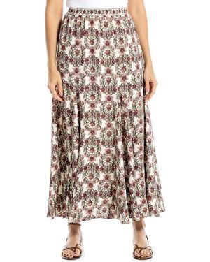 Max Studio Godet Georgette Skirt - Brown