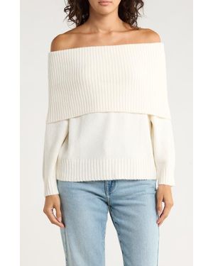 Abound Off The Shoulder Sweater - White