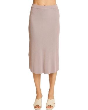 Wishlist Rib Knit Midi Skirt - Pink