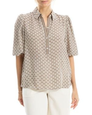 Max Studio Elbow Sleeve Top - White