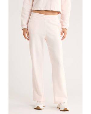 Calvin Klein High Waist Relaxed Straight Leg Sweatpants - Pink