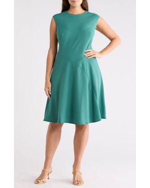 Calvin Klein Sleeveless Fit & Flare Midi Dress - Green