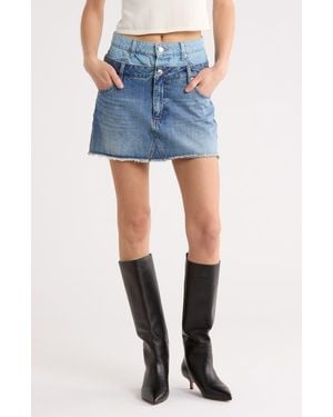 Jonathan Simkhai Salix Double Waistband Denim Miniskirt - Blue