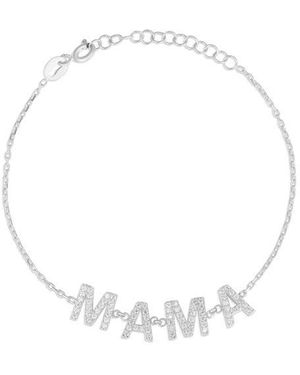 Sphera Milano Cz Mama Chain Bracelet - White