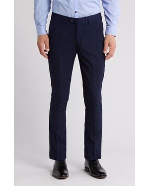 Tahari Plaid Slim Fit Dress Pants - Blue
