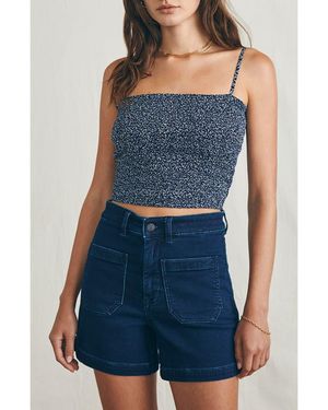 Faherty Alisee Floral Smocked Camisole - Blue