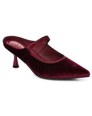 Nicole Miller Leslie Pointed Toe Mary Jane Mule - Red