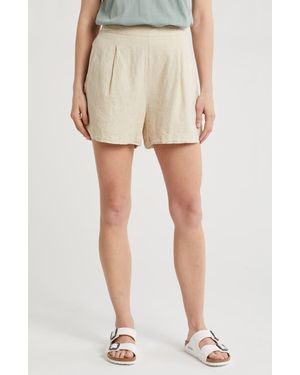 Madewell Solid Linen Blend Shorts - Natural