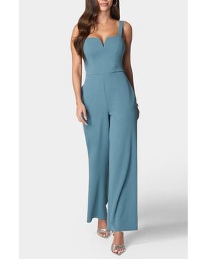 Bebe Wide Leg Jumpsuit - Blue
