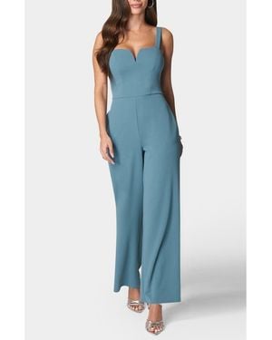 Bebe Wide Leg Jumpsuit - Blue