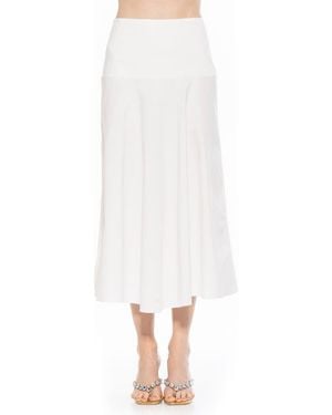 Alexia Admor Hadley Stretch Cotton Midi Skirt - White