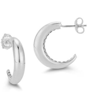 Chloe and Madison Tapered Hoop Earrings - White