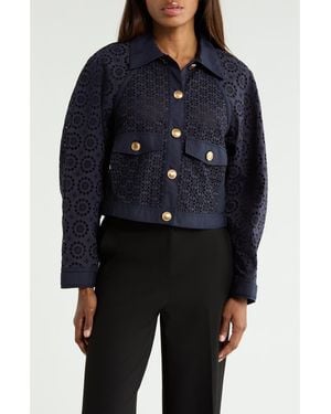 3.1 Phillip Lim Broderie Anglaise Eyelet Jacket - Black