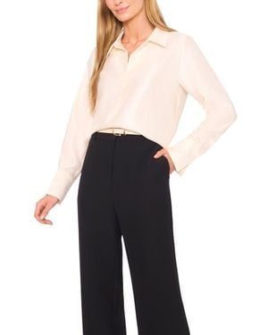 Halogen® Collared Crepe Popover Top - Black