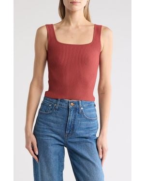 Madewell Sculpt Ottoman Square Neck Tank - Blue