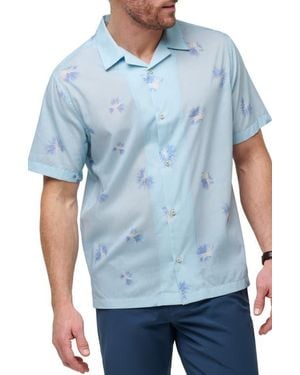 Travis Mathew Casino Holiday Camp Shirt - Blue