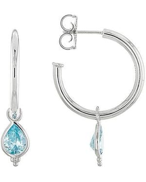Judith Ripka Cz Hoop Earrings - White