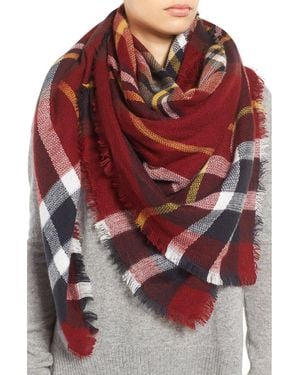 La Fiorentina Oversize Plaid Scarf - Red