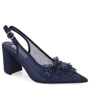 Lady Couture Ballroom Pointed Toe Slingback Pump - Blue