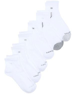 Calvin Klein 6-Pack Cushion Quarter Socks - White