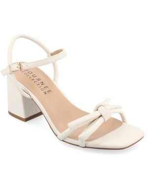 Journee Collection Meryl Block Heel Sandal - Natural