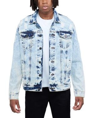 Xray Jeans Slim Fit Washed Denim Jacket - Blue