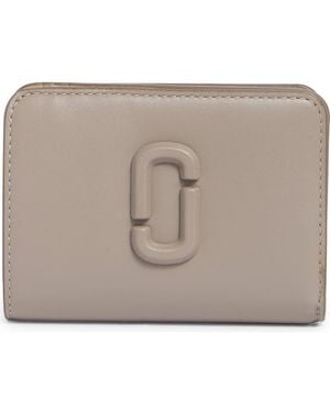 Marc Jacobs The Mini Compact Leather Bifold Wallet - Natural