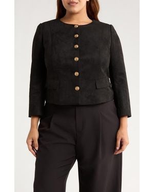 Gemma  Jane Faux Suede Jacket - Black