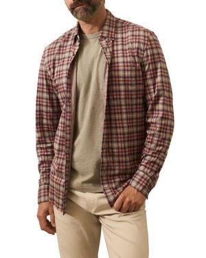 Faherty Coastline Knit Button-Down Shirt - Brown