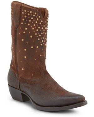 Frye Sacha Stud Western Boot - Brown
