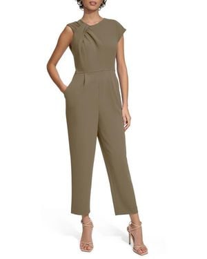 Calvin Klein Twisted Neck Jumpsuit - Natural