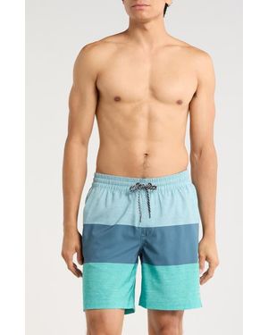 Hurley Colorblocked Volley Swim Trunks - Blue