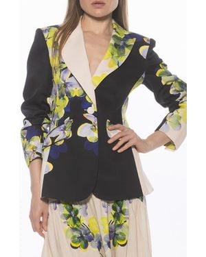 Alexia Admor Ruched Sleeve One-Button Blazer - Black
