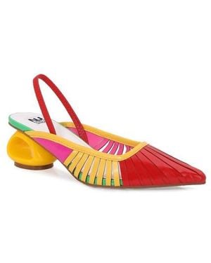 Ninety Union Alllison Pointed Tie Kitten Heel Slingback Pump - Red