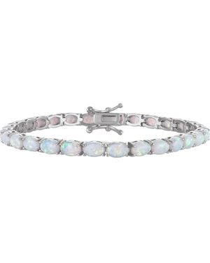 FZN Synthetic Opal Tennis Bracelet - White