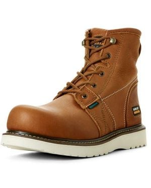Ariat Rebar Wedge 6-Inch Waterproof Work Boot - Brown