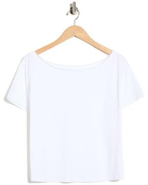Abound Slashed Neck Relaxed Short Sleeve T-Shirt - White