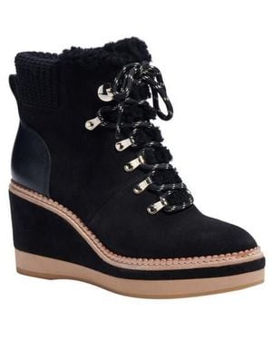 Kate Spade Willow Genuine Shearling Wedge Bootie - Blue