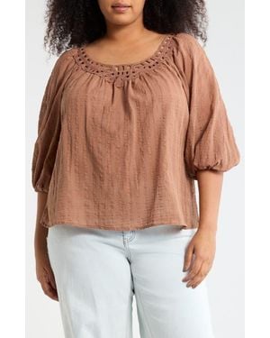 Max Studio Cutout Top - Brown