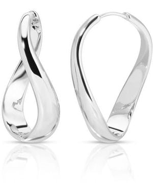 Ettika Twisted Hoop Earrings - White