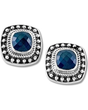 Samuel B. Stone Stud Earrings - Blue