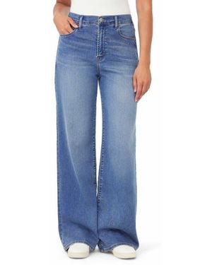 Kensie Carla High Rise Knit Wide Leg Pants - Blue