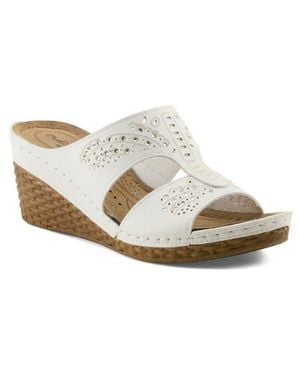 Flexus by Spring Step Wedge Sandal - White