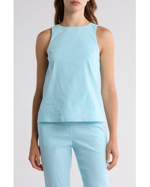 Theory Sleeveless Linen Blend Top - Blue